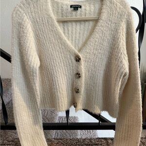 Wild Fable Ivory Ribbed Cardigan